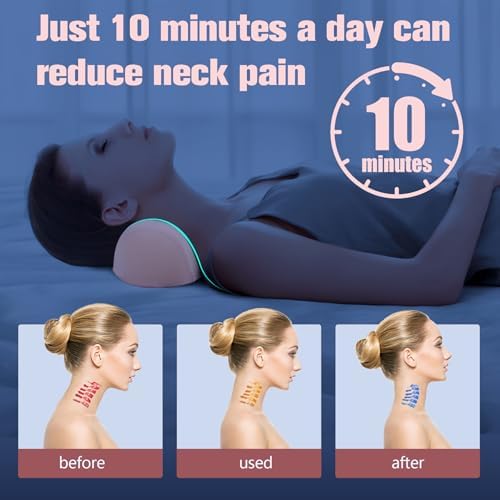 COMFYTHERA Small Neck Stretcher Pillow for Pain Relief, Soft Cervical Traction Device Neck Mild Support Pillow Memory Foam Cervical Neck Orthopedic Pillow for Tension Muscle Relax Relief (Pink)