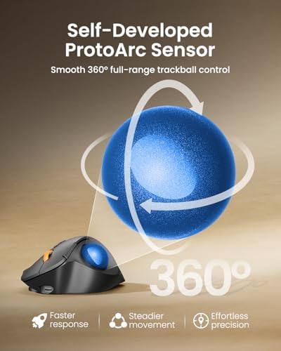 ProtoArc EK01 Plus Backlit Ergonomic Keyboard and EM02 Wireless Trackball Mouse