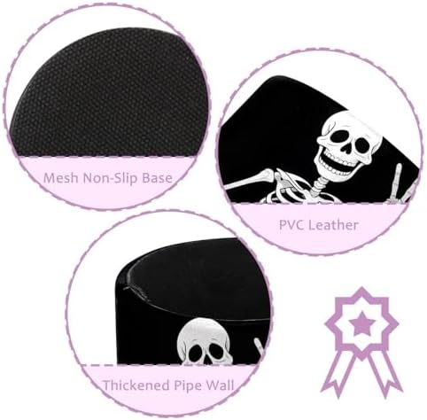 Funny Skeleton Pen Holder Pencil Organizer Cute Pencil Cup Desk Decor Makeup Brush Holder PU Multifunctional Office Supplies for Home Classroom School