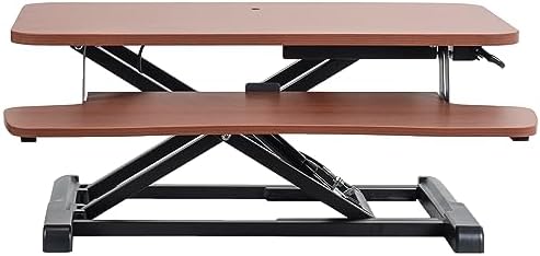 VIVO Dark Walnut 28 inch Standing Desk Converter, DESK-V028KA