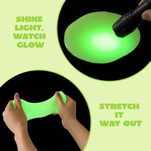 JOYIN Green Glow in-the-Dark Putty 4.23oz (120g), Therapy Putty, Slime for Kids, Anxiety & Stress Relief Toys, Great Sensory Experience, Never Dry Out, Birthday Gifts, Party Favors,Halloween,Christmas