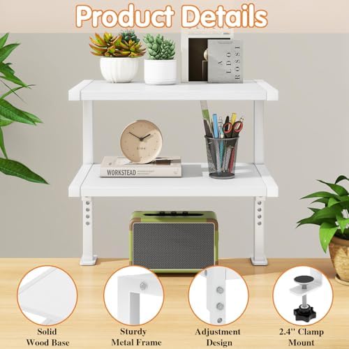 IBUYKE Clamp on Desk Organizer Shelf,Desk Extender Shelves UTMZ007W