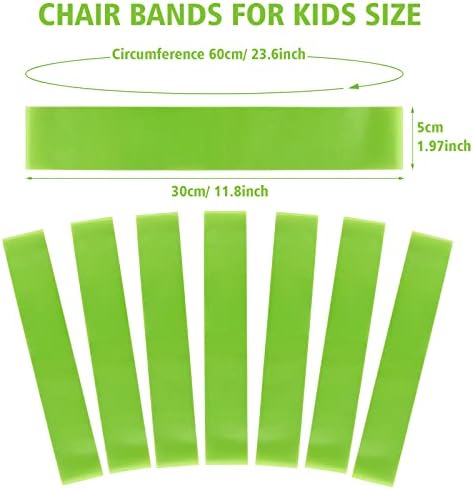 PLULON 15 Pack Chair Bands for Kids with Fidgety Feet Chair Stretch Foot Band Fidget Bands Flexible Seating For Classroom Elementary Chairs Desks - Green