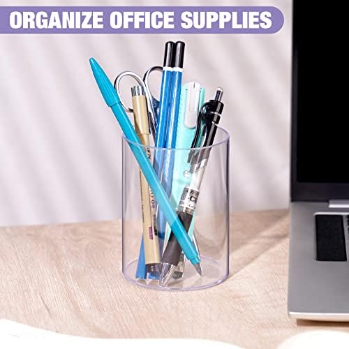 3 Pcs Stylish Clear Acrylic Desk Organizer Pen and Pencil Holders