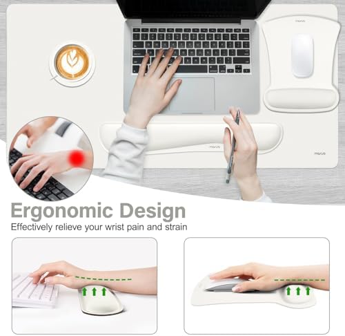 MOSISO Keyboard Mouse Pad Set, Large Gaming Mousepad&Keyboard Wrist Rest