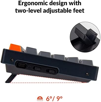 Keychron K10 Full Size 104 Keys Bluetooth Wireless/USB Wired Mechanical Gaming Keyboard with Keychron Super Brown Switch/RGB Backlight/Multitasking Computer Keyboard for Windows/Mac, Aluminum Frame