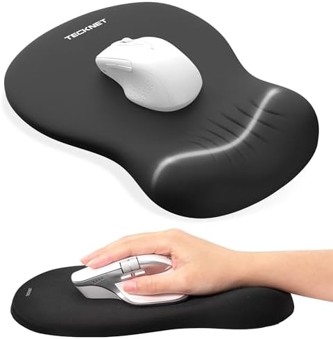 TECKNET Ergonomic Mouse Pad with Wrist Rest, Smooth Surface & Non-Slip Base