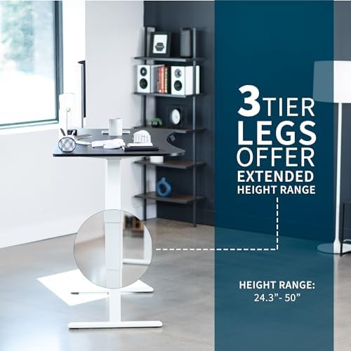 VIVO Black 63 x 32 in Standing Desk, DESK-KIT-2W1B