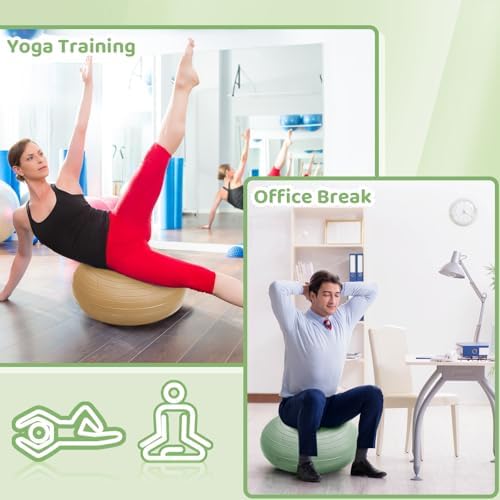 Lewtemi 1/2/3 Pcs Flexible Seating for Classroom Elementary 20 Inch Yoga Ball Chair for Kids Wobble Chair for Sensory Kids Large Donut Ball Seats with Inflator for School Office