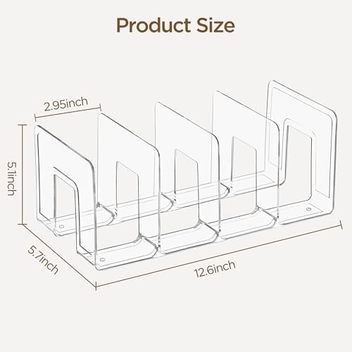 HBlife Clear Acrylic Kids Shoe Rack for Closet Organizers and Storage, Small Shoe Rack 4 Sections Toddler Baby Shoe Storage Organizer Stackable Shoe Shelf,Desk File Sorter Book Purse Organizer(2 Pack)