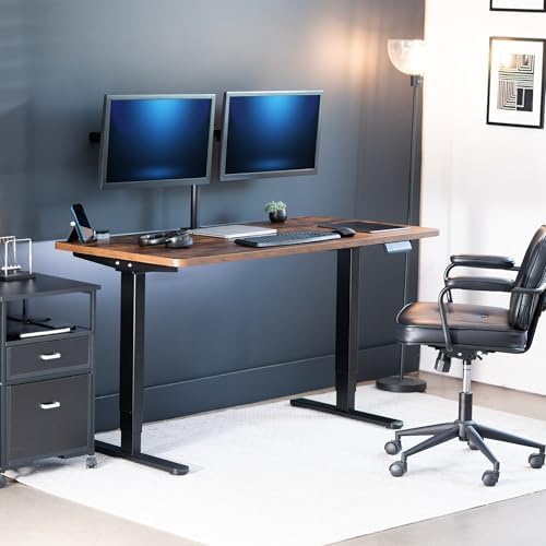 VIVO Rustic Vintage Brown 55 x 28 in Standing Desk, DESK-KIT-2B55N