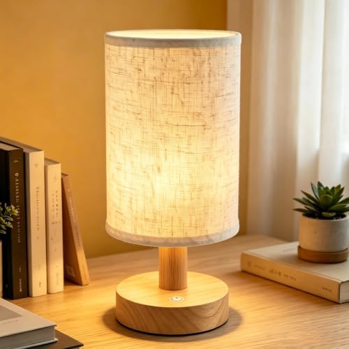 CHLORANTHUS Mini Rechargeable Cordless Table Lamp – 4000mAh Battery Bedside Lamp, Touch Control Dimmable LED Light with 3 Color Modes, Portable Night Light for Decor for Bedroom & Living Room