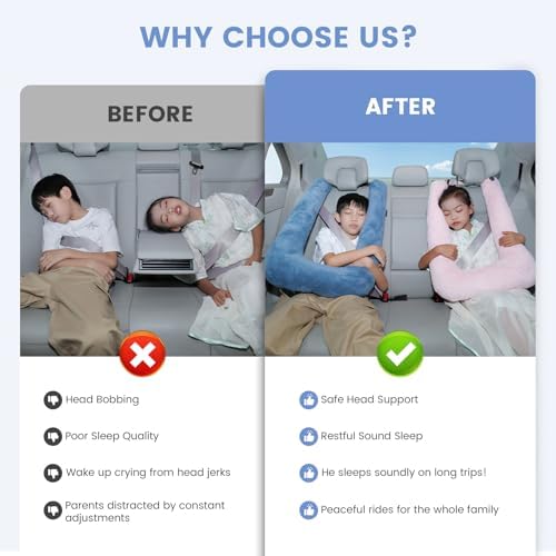 Keemall Inflatable Car Pillow for Kids & Adults, Neck & Body Pain Relief