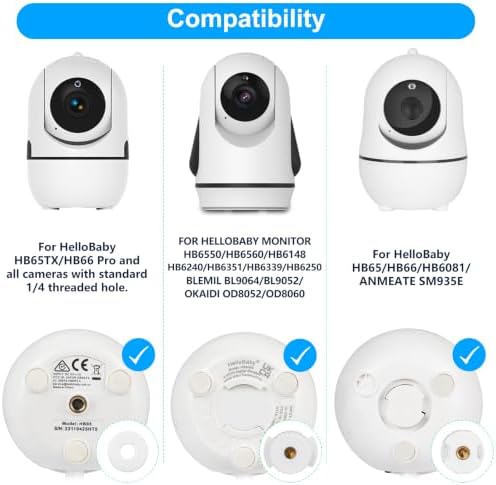 Flexible Baby Monitor Mount for HelloBaby HB6550/ HB6560/HB6240/HB6148/HB6339/HB66/HB65/HB40, ANMEATE SM935E, 15.75" Gooseneck Arm with Heavy Duty Metal Crab for Hello Baby Monitor,Camera NOT included