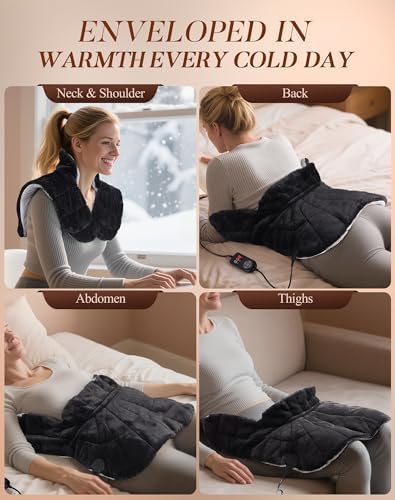 UTK Weighted Heating Pad for Neck Shoulder and Back Pain, 30s Fast Heat