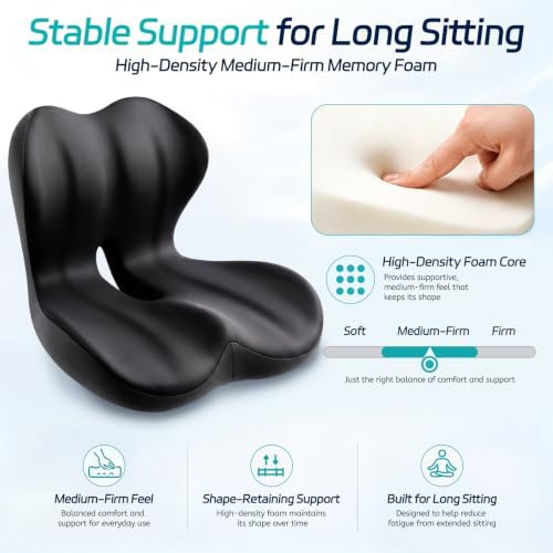 Seat Cushion & Back Support for Tailbone and Lower Back Relief