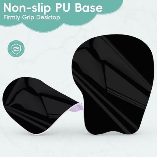 Mouse Pad with Wrist Rest Ergonomic Mouse Pad with Comfortable M-Shape Pain Relief Wrist Support Non-Slip PU Base Mousepad for Laptop, Office & Home (Cyan)
