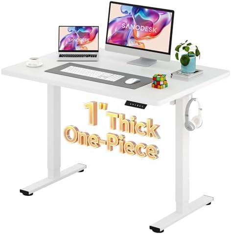 SANODESK One-Piece 1'' Thick Height Adjustable Standing Desk 48''x30''