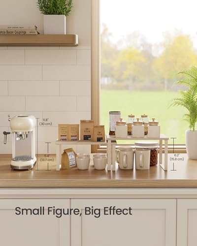 SONGMICS Cabinet Organizer Shelf, Set of 2 Spice Rack, Kitchen Storage