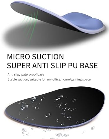 Palm-Rest and Wrist-Hugging Mouse Pad Wrist Rest, Ergonomic Wrist Support with Curve Fitting Cushioned Memory Foam for Carpal Tunnel Pain Relief, 9.9 x 8.3 Inch, Purple Ombre