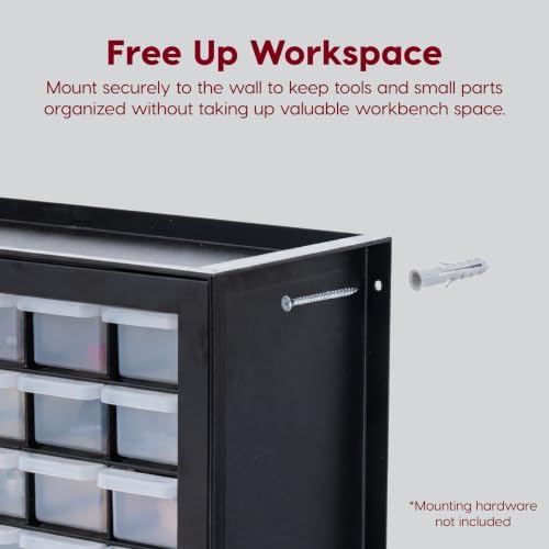 IRIS USA 32-Drawer Tool Organizer, Nuts & Bolts, Small Parts, Black