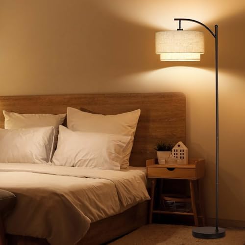 SUNMORY Floor Lamps for Living Room with 12W LED Bulb, Arc Lamp with 3 CCT