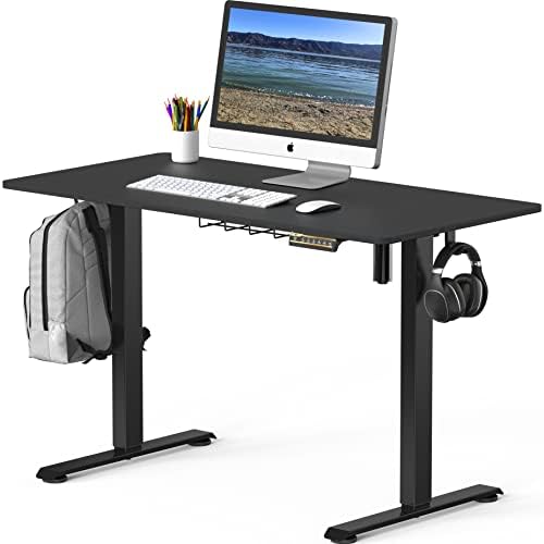 SHW 48-Inch Electric Height Adjustable Sit to Stand Desk, Black