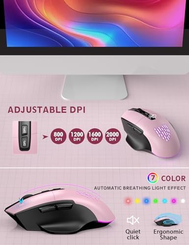 SABLUTE Wireless Keyboard and Mouse Combo, Backlit Scissor Keys, Wrist Rest