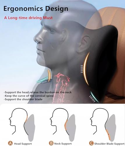 2 Pack Car Neck Pillow Support, Memory Foam Neck Rest Cushion Headrest