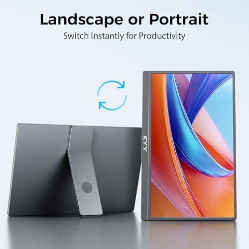 KYY Portable Monitor for Laptop, Travel Monitor with Stand Support Two Mode