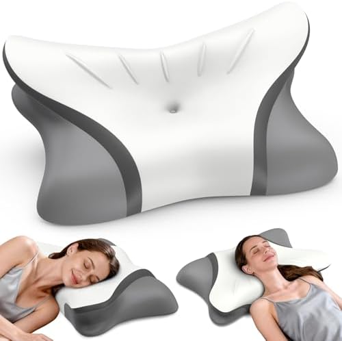 Cervical Neck Pillow for Pain Relief, Bed Pillows for Sleeping, Ergonomic Cooling Pillow, Orthopedic Contour Pillow for Side Back Stomach Sleepers,Neck Support Memory Foam Pillows with Pillow Covers