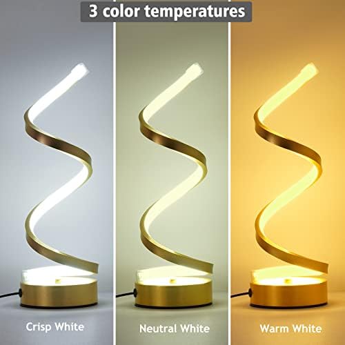 NUÜR Gold Table Lamps Set of 2, Dimmable LED Bedside Lamps