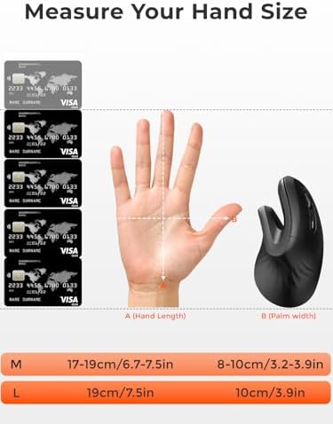 DAREU Ergonomic Vertical Wireless Mouse, 2.4G Optical Vertical Mouse with Ergo Design for Comfort and Reduced Wrist Strain,3 Adjustable DPI Levels with 6 Buttons, Computer Mice for Laptop, Desktop PC