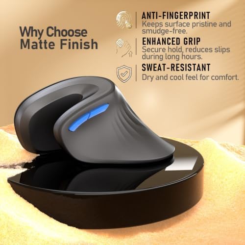 Wireless Ergonomic Vertical Mouse,2.4G USB,Quiet Click,3-Level DPI,Black
