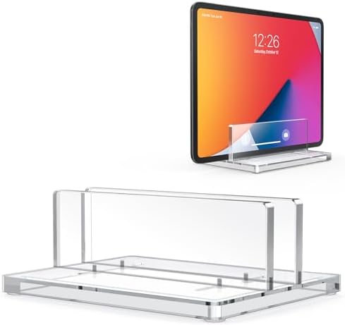 OMOTON Vertical Laptop Stand, Acrylic Single Holder for MacBook Gaming