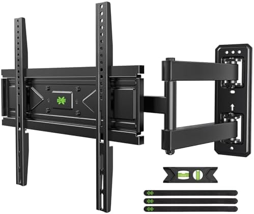 USX MOUNT Swivel TV Wall Mount for 26-60 Inch TVs up to 80 lbs, Single Articulating Arm, Full Motion TV Wall Mount Bracket with Swivel and Tilt, Max VESA 400x400mm