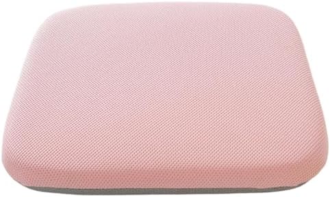 Memory Foam Chair Cushion Non-Slip Seat Cushion with Breathable Fabric Removable Zipper Cover Square Comfort Chair Pad for Office Chair, Desk Chair, Car Seat, Wheelchair (Pink, 18"x18")