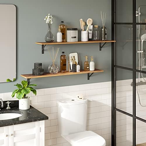 DINZI LVJ Long Wall Shelves, 39.4 Inch Wall Mounted Shelves with Brackets
