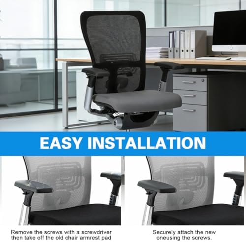 Arm Pads for Haworth Zody Chair, Armrest Pads Replacement Compatible with Zody Office Chair（1pair） Black