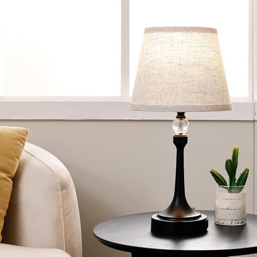 Touch Black Table Lamp Set of 2 with USB C+A Ports, Desk Lamp-19.7''