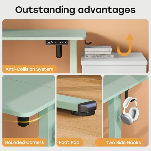 Small Electric Standing Desk, 35" Sit Stand Rising Desk