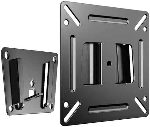 TETVIK Monitor Wall Mount Most 14-24“ TVs Computer Universal Low Profile RV TV Wall Mount VESA Up to 100x100mm Max Weight 30lbs Fits 15 19 20 22 23 Inch Camper Small Monitor Mount Bracket