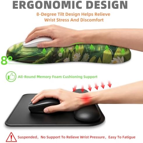 Ergonomic Mouse Pad Wrist Support for Carpal Tunnel Pain Relief