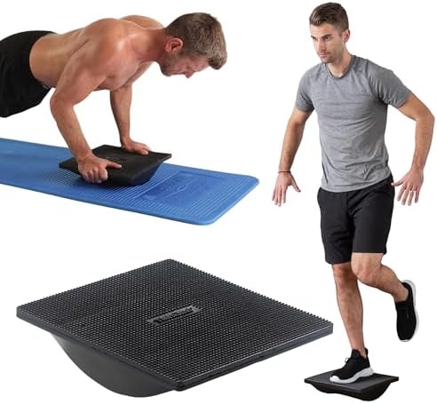 THERABAND Rocker Board, Wobble Balance Board, Core Strength Trainer, Black