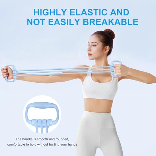 6 Gear Adjustable Resistance Bands with Handles 15-90LBS Home Gym