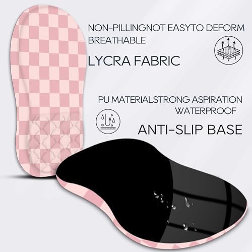 Ergonomic Mouse Pad with Wrist Rest,Slope Design for Pain Relief，Pink Mousepad with Reinforced Memory Foam & Non-Slip Base for Office Desk/Gaming