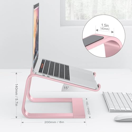 OMOTON Laptop Stand, Detachable Mount for MacBook Air/Pro Dell HP Rose Gold