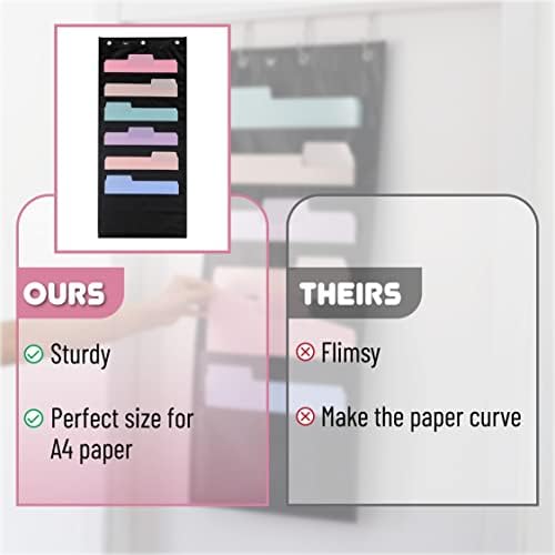 Mr. Pen- Hanging Wall File Organizer, 6 Pocket, Black