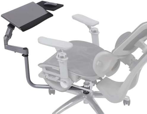 Chair-Mounted Keyboard & Mouse Tray Stand for Gaming and Work, 360° Rotating Height-Adjustable Laptop Mount with Gas Spring ARM