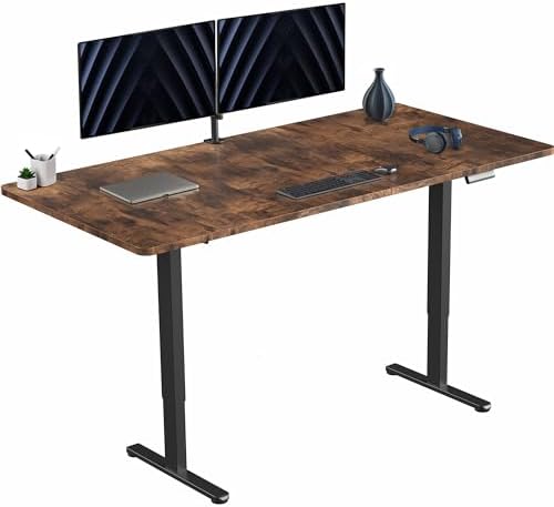 VIVO Rustic Vintage Brown 71 x 36 in Standing Desk, DESK-KIT-E2B7N-36